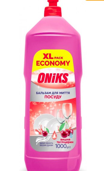 Oniks засіб д/миття посуду 1000гр вишня з гліцерином пл.Ніка